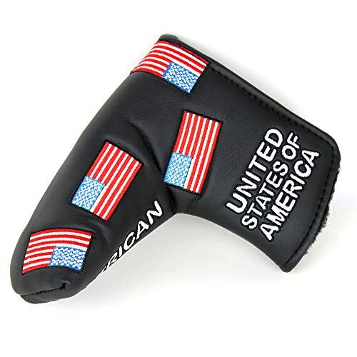 CNC GOLF USA Flag Black Putter Cover Headcover for Scotty Cameron Taylormade Odyssey Blade