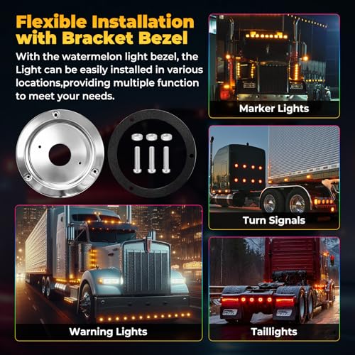 Watermelon Lights Bracket Light Bunk Adapter Stainless Steel Fit for Any 4 1/4'' Hole Round Marker Light Bezel Covers for Truck RV Trailer (8 PCS) by CDIYTOOL - Used condition - Image 7