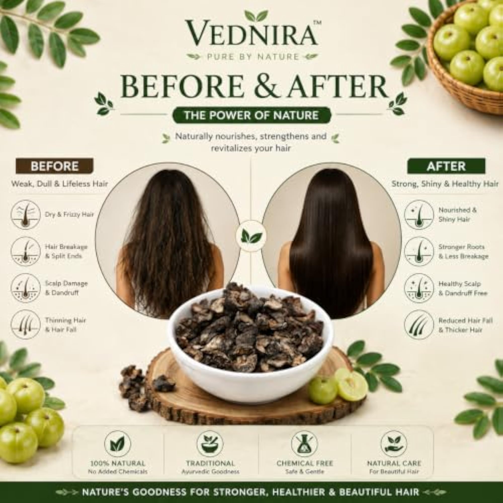 Raw Amla Indian Gooseberry for Hair Growth & Skin Care
