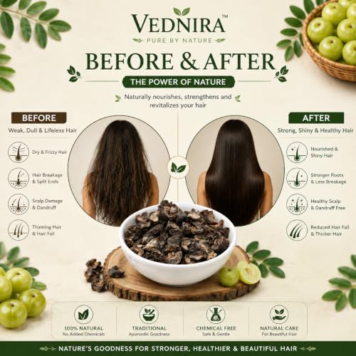 Image of Raw Amla Indian Gooseberry for Hair Growth & Skin Care 250g | Dry Amla for Hair Fall Control | Organic Sun Dried | Natural Hair Mask & Face Pack | 100% Natural, No Preservatives, No Pesticides