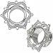 Silver Stainless Steel Tribal Lotus Flower Double Flared Flesh Tunnel Ear Gauge Plug Stretching Kit