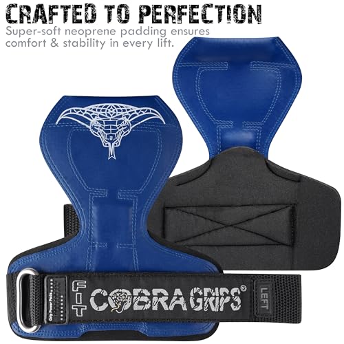 Image of Cobra Grips Weight Lifting Gloves with Adjustable Neoprene Padded Wrist Wraps - Heavy Duty Alternative to Power Lifting Hooks for Deadlifts