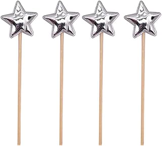 DOITOOL Topper na tort 20 szt. toppery do ciasta owoce kostki dekoracja tortu spektakularny hit kształt pentakle na urodziny wesele (srebrny)
