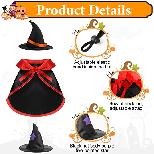 6 piezas Disfraz Halloween para gatos con capa y sombrero miniatura 2