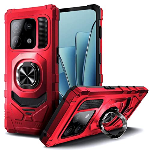 Rome Tech Cell Phone Protective Case for OnePlus 10 Pro 6.7" - NE2210 - Heavy Duty Armor Cover with Kickstand - Military Grade One Plus 10 Pro Magnetic Case - Red