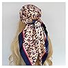 YGMNQAL 90 * 90cm Hair Scarf Women Beautiful Flowers Foulard Soft Satin Shawl Kerchief Square Silk Scarfs Neck Headscarf(06) #3
