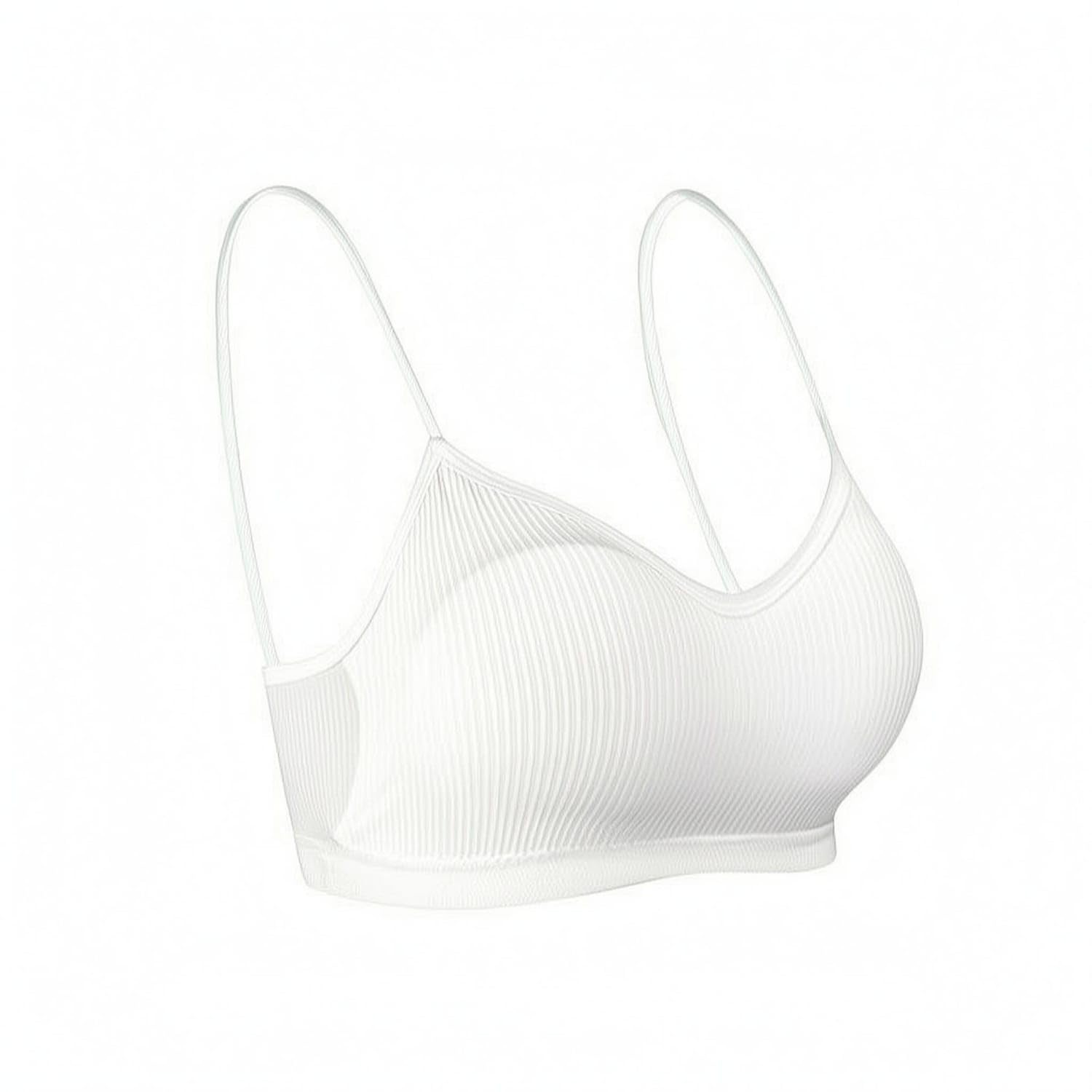 UJEAVETTE Individual Packaging Disposable Bra Thin Straps Seamless Bra Streamlined Intimate Wear, White, L-picture-15