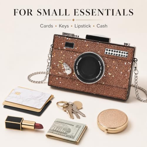 Image of QZUnique Women's Camera Shaped Casual Cross body Shoulder Handbag Purse