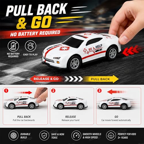 Image of Zest 4 Toyz Mini Metal Die Cast Car Set of 6 | Pull Back Toy Vehicle Play Set High Speed Unbreakable | Small Racing Car | Exciting Playtime Adventures| Collectible Birthday Gift for Kids & Adults