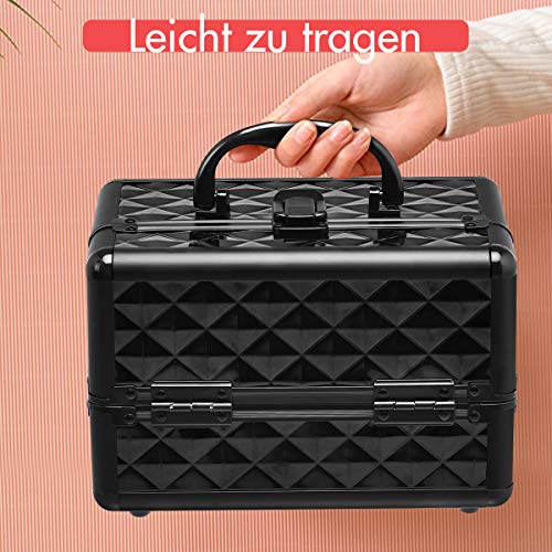 DREAMADE Kosmetikkoffer Mini, Schminkkoffer Make-up Multikoffer, Beauty Case, Make-up Box Kosmetikkasten ausklappbar… – Bild 5