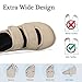 Imagen de Hsyooes Zapatillas Diabéticos Mujer Sandalias de rehabilitación Hombre Extra Anchas Zapatos Pies Hinchados Ajustables Zapatos Ortopédica Marrón EU37