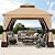 MASTERCANOPY 10x10FT Outdoor Patio Gazebo with Double Roofs, Mosquito Netting and Privacy Screens for Backyard, Garden, Lawn, Beige