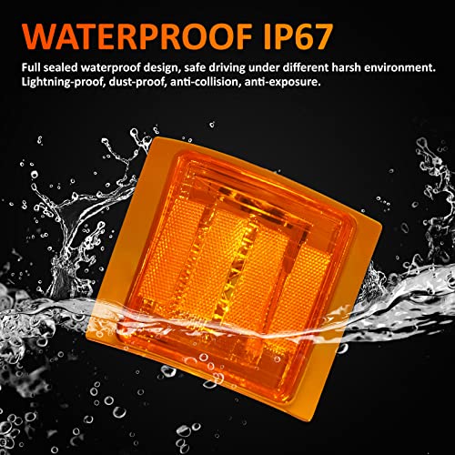 Bestview Front Turn Signal Corner Light Assembly, Upper Lower Side Marker Reflector Lamp, Chrome Housing Amber Lens Compatible With Chevy C/K 10 Pickup Truck 1500 2500 3500 1994-1998 Tahoe 1995-1999 #TOP2