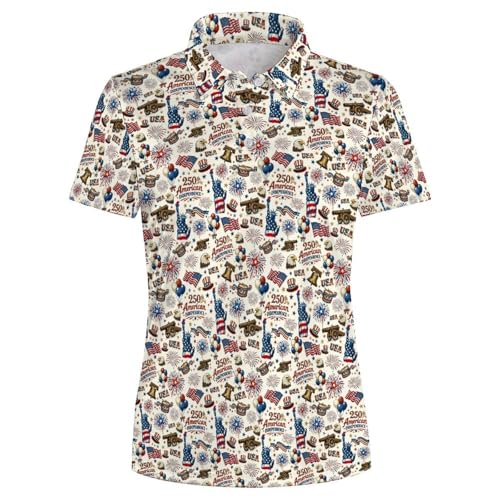 Women's 250th American Style Polo Shirts Short Sleeve Golf Polo Shirts Dry Fit Moisture Wicking Collared Tennis Shirt XX-Large (xx_l)