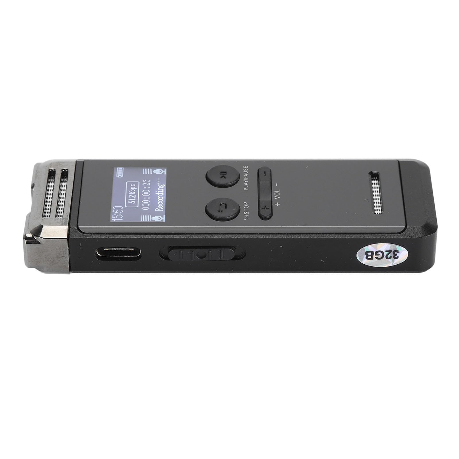 SENECESLI Grabadora de Voz Digital Compacta Grabación HD de Aleación de Zinc de 32 GB para Profesionales y Estudiantes