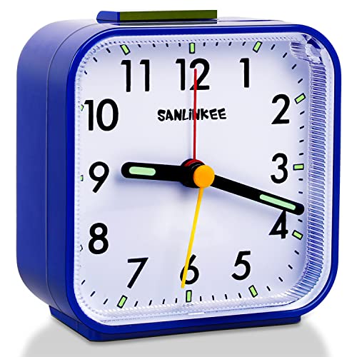sanlinkee Reloj Despertador Analógico Sin Tictac Reloj Despertador Silencioso Cover