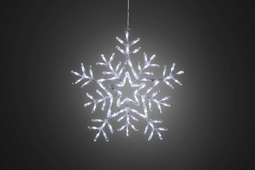 Konstsmide 4470-103 Płatek śniegu LED, plastik, 7 W, biały, 58 x 58 x 1 cm