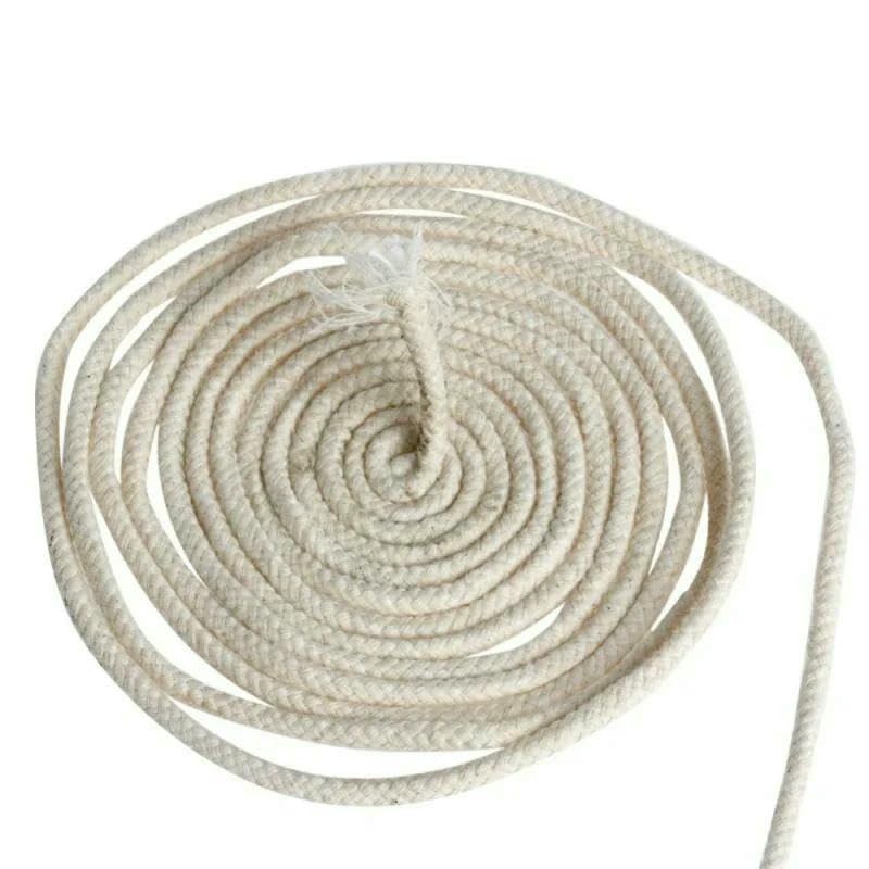 Wymień mocny knot z bawełny Okrągły knot bawełniany 3 m, różne rozmiary do lamp naftowych i palników butelek na wino olej(8mm X 3m)