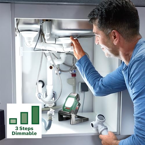 Bosch Akku- LED-Arbeitsleuchte/Baustellenlampe/mobiler Strahler UniversalWorkLight 18V-2100 (max. 2100 Lumen, 3 Helligkeitsstufen, Kopf mit 10 Klapppositionen; ohne Akku)