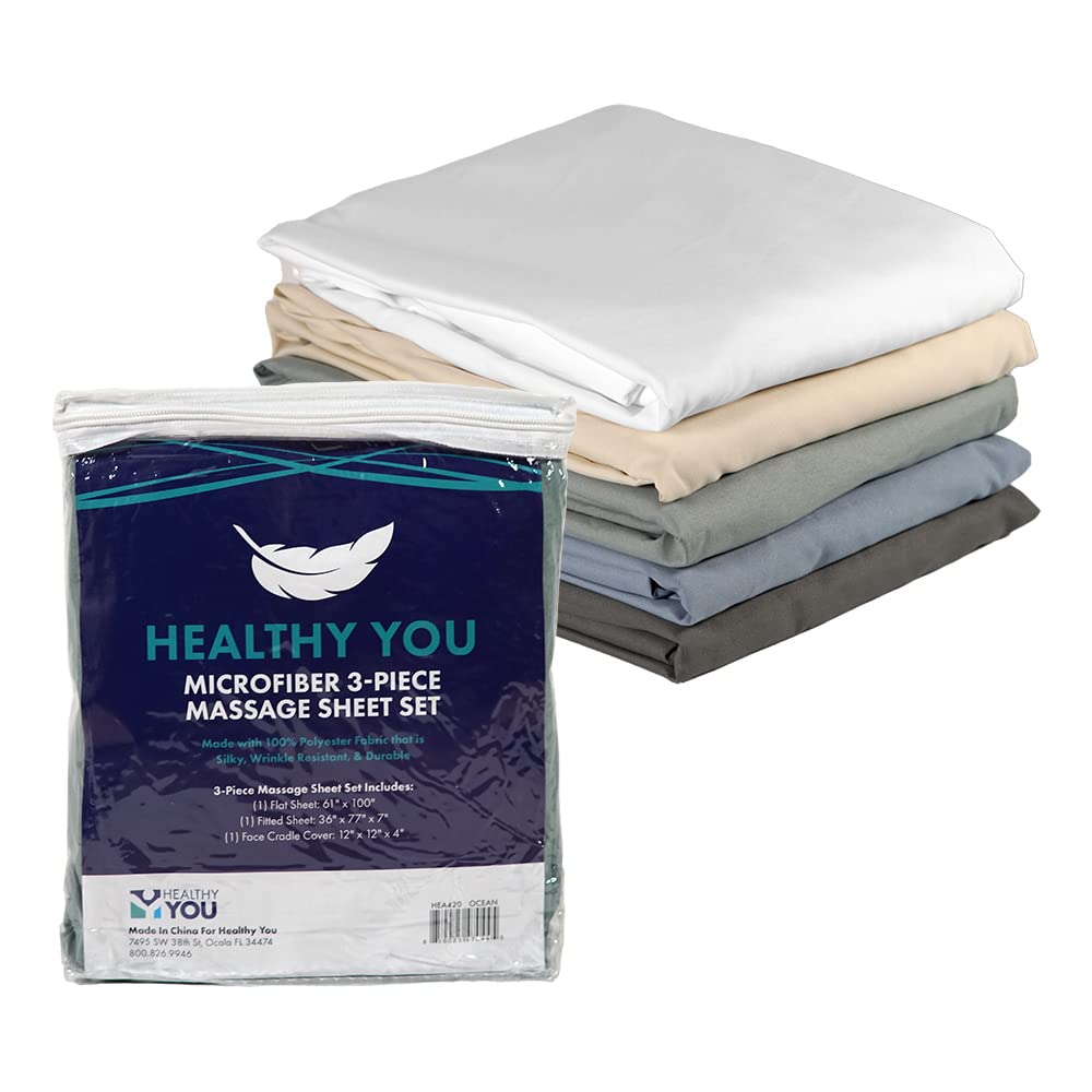 Healthy You Microfiber 3-Piece Massage Sheet Set (White)