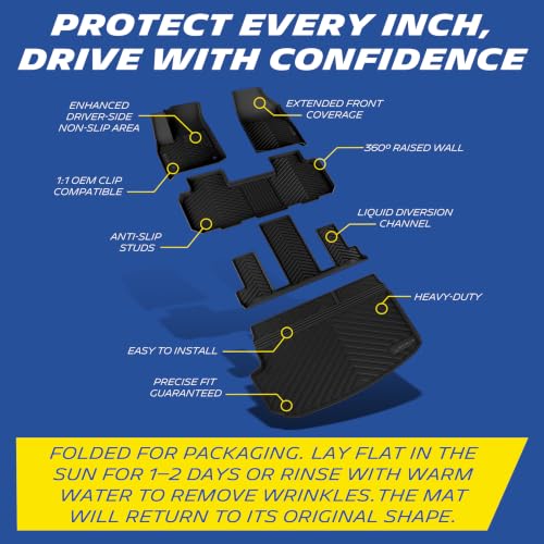 Image of Michelin Vehicle Mats for 2018-2023 Chevy Traverse /2024 Traverse Limited | 7 Seats / Bucket Seats, 2nd Row, Not Fit 8 Seats /2nd Row Bench Seats, All-Weather TPE Custom Fit Liner, Premier