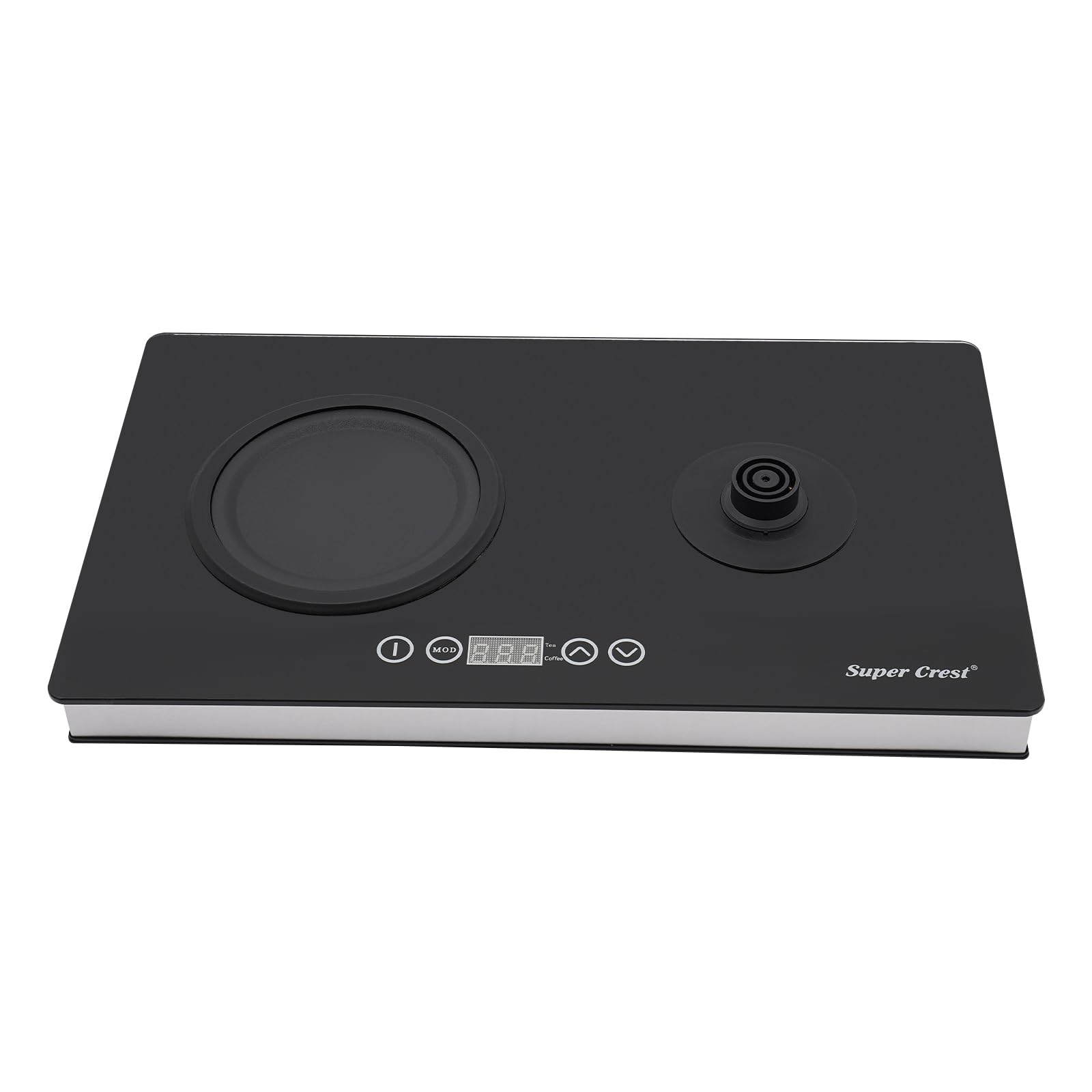 Hervidor eléctrico, 1800 W, hervidor de agua de acero inoxidable, hervidor de agua de doble quemador, 158-176 ℉, temperatura ajustable con pantalla LCD, filtro de cristal, hervidor de agua para café y