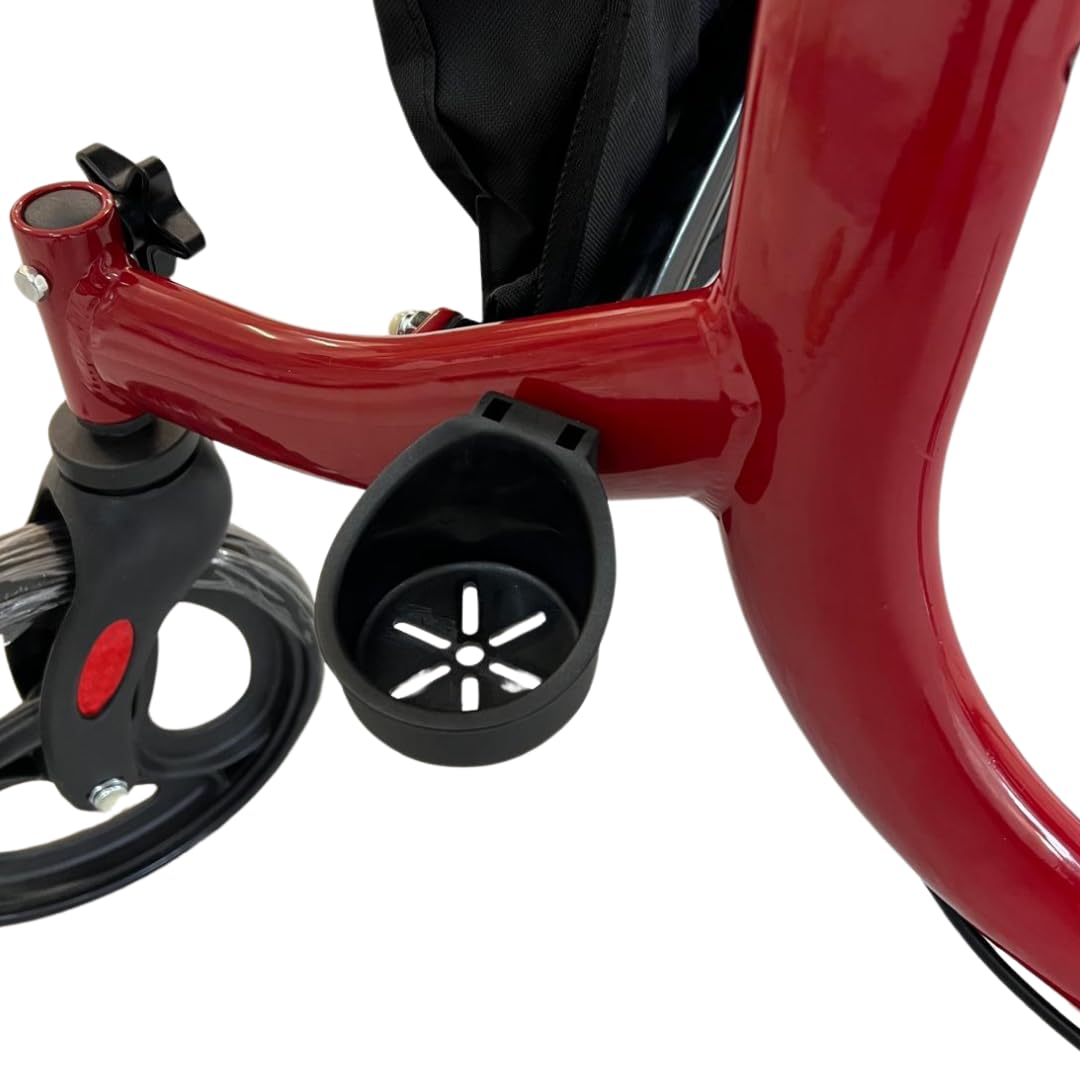 Deambulatore con Freni Pieghevole Regolabile Compatto in Alluminio, Girello per Anziani, VITAWALK PRO - Cesto portaoggetti, 4 Ruote, Rollator, SC5023B