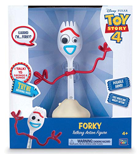 MTW Toys 64460 actiefiguur voor Disney Pixar Toy Story 4-Forkie, bewegende en sprekende figuur, ca. 20 cm, kleurrijk
