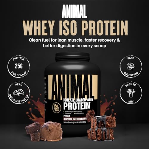Image of Animal Whey Isolate Protein Powder, 25G High Protein | Brownie Batter 4LB