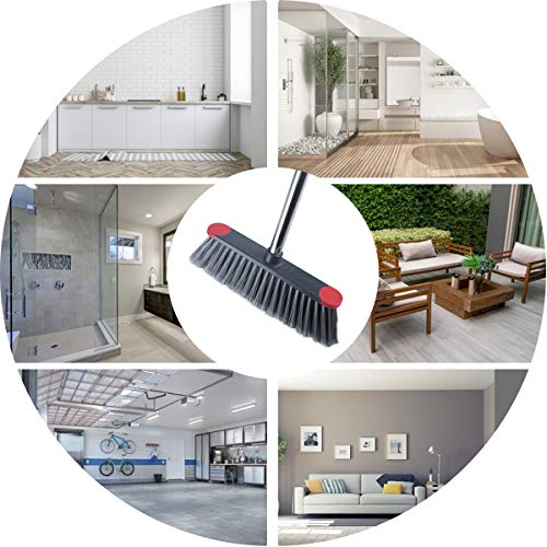 Soft Sweeping Broom, Meibei Multi-Surface Kitchen Broom With Stainless Steel Long Handle-54, Soft Dusting Brush Ideal For Cleaning Home, Garage, Store And Office #TOP4