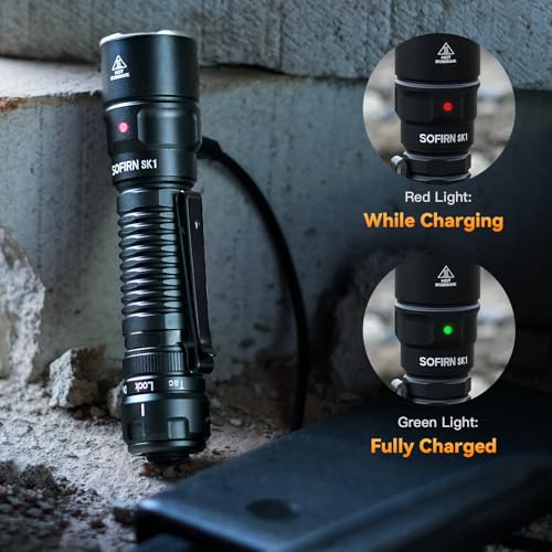 Sofirn SK1 LED Tactical Torch with Magnetic Rotary Switch USB C Rechargeable EDC Torch 1300 Lumens, 479M max, 6 Light Modes for Outdoor Camping Emergencies Rescue Hunting - Image 5