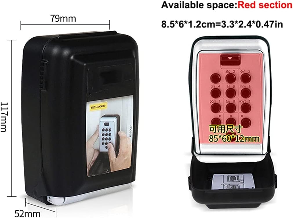 JSEIAJB Lock Key Safe Box Metal Password Locker Wall Mount Combination Code Keys Keepr Storage Box for Home Company Factory Use