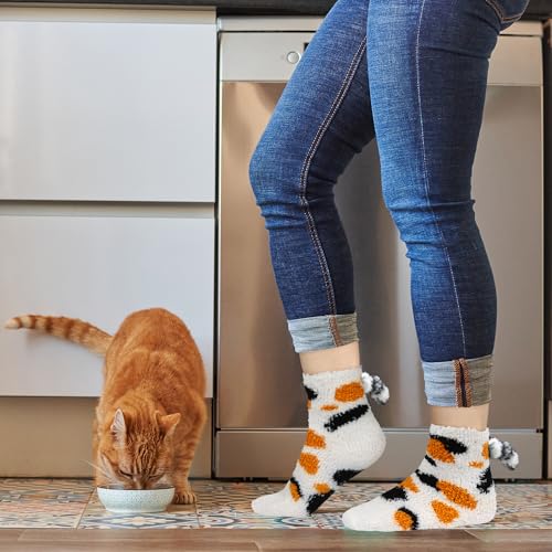 Benefeet Sox Women Fuzzy Socks Funny Cat Gifts Cozy Soft Fluffy Winter Warm Sleeping Cute Animal Slipper Socks for Cat Lover4
