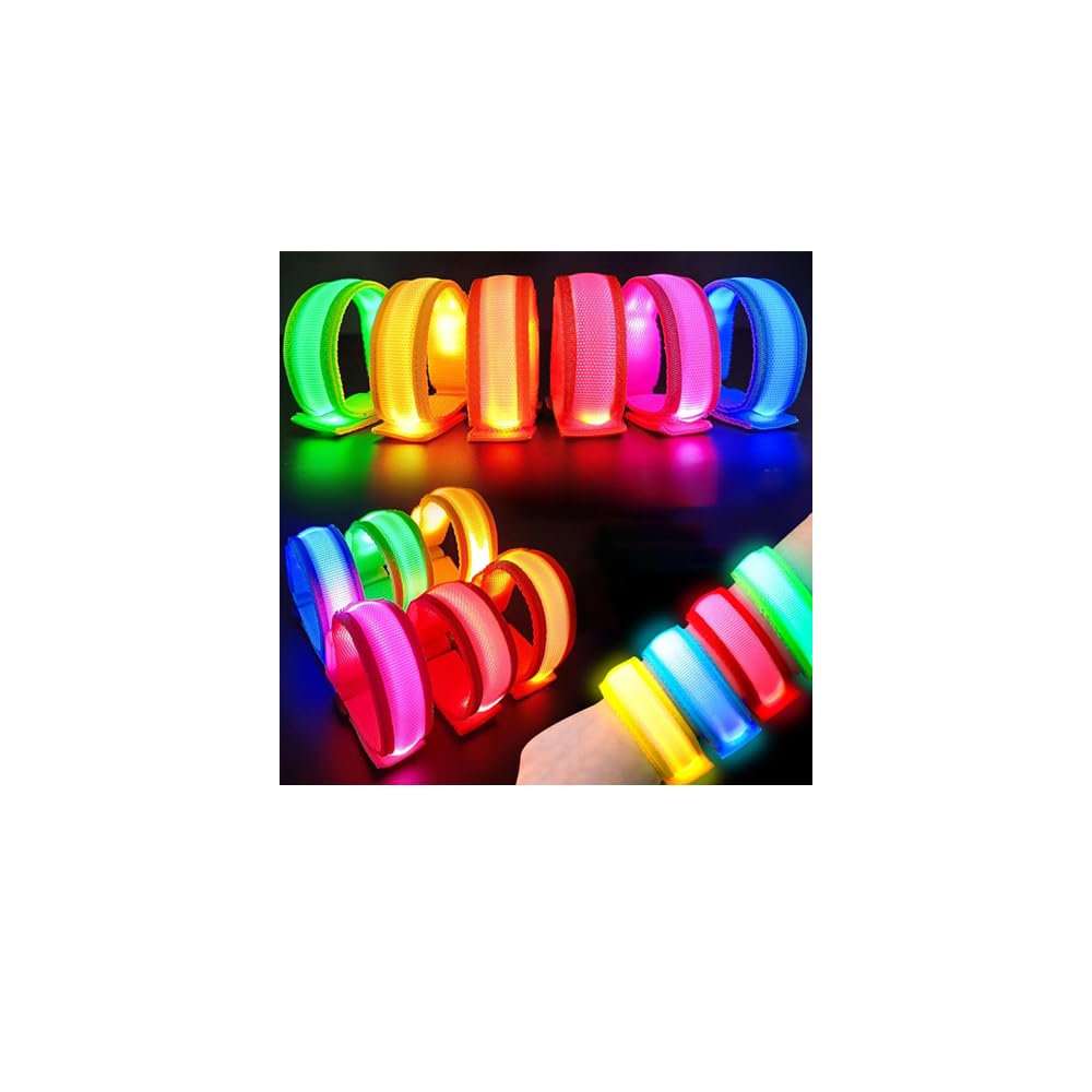 Mstnoixgc Brazalete de Fiestas LED, Pulsera Luminosa LED, Light Up Bracelets, Juguetes Iluminados para Niños, para Deportes, Festivales, Cumpleaños, Conciertos