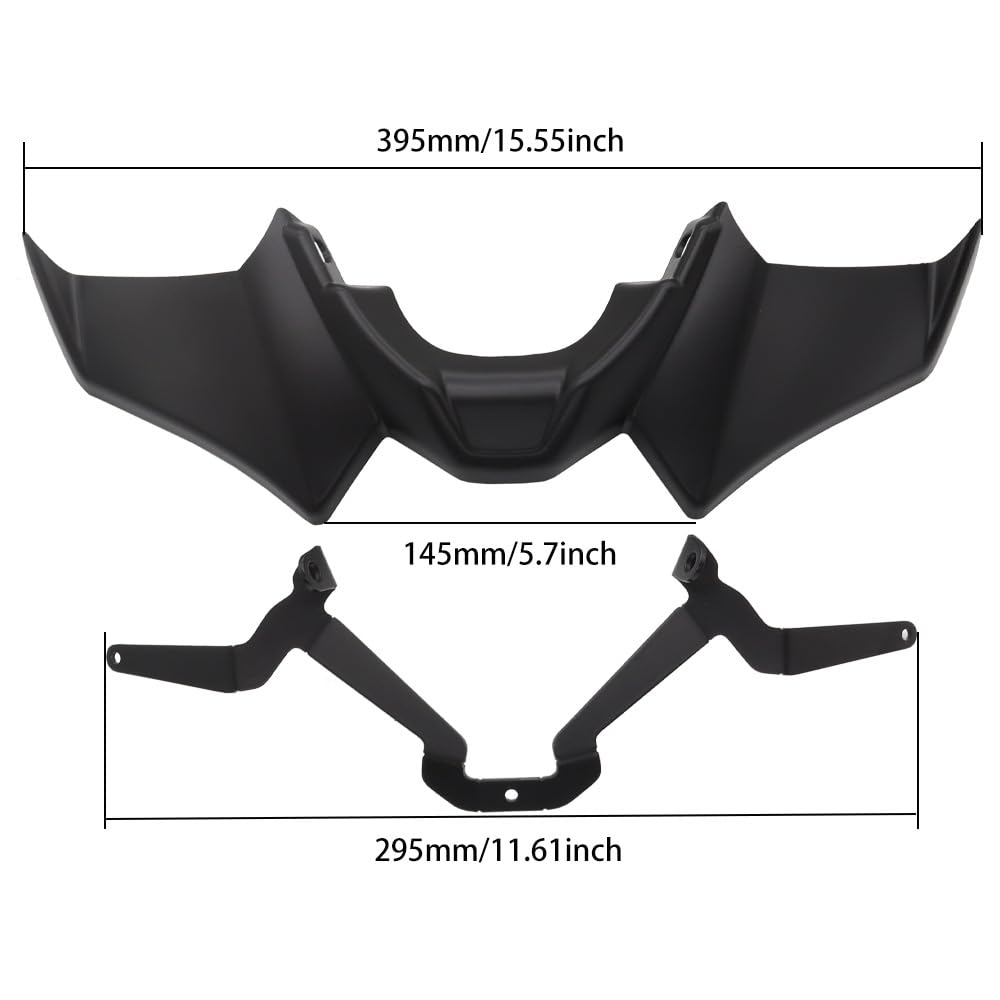 Moto Aileron Avant aérodynamique pour Yamaha New MT-07 2021 2022 2023 MT07 21-23 (Noir)