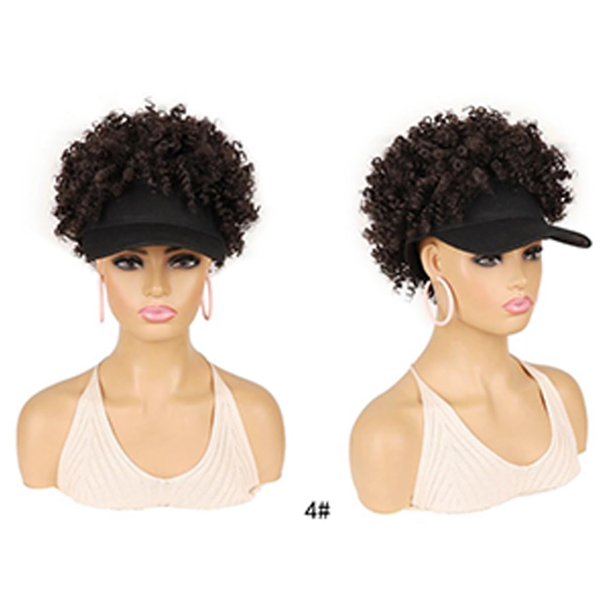 Amazon.com: VAVANGA Black Baseball Cap with Short Afro Kinky  display picture 1