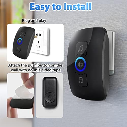 KERUI Wireless Doorbell Door Bell Chime 5 Volume Levels 60 Chimes Door