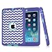 iPad mini 3 / 2 / 1 Case, Hocase Double Layer Rugged Hard Rubber Protective Case Cover for Apple iPad mini 1 / 2 / 3 - Purple Chevron / Aqua