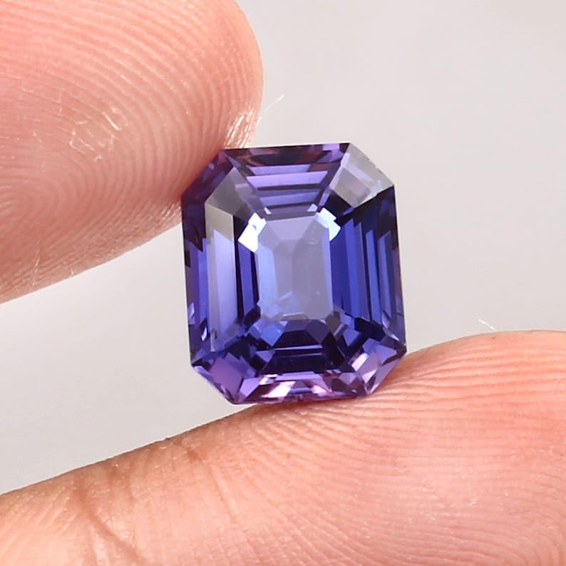 Pierre gemme saphir violet Ceylan 13x10mm pour création de bijoux - 4