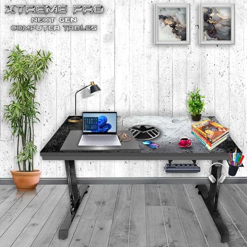 Image of Xtreme PRO Direct Theme Printed Computer Desk for Gaming, Work & Study. Large for PC, Dual Monitors, iMac, and Laptops. Metal & Engineered Wood. Black Stand Desk. 4 Feet-XPB4 (XPB425-CT-116)