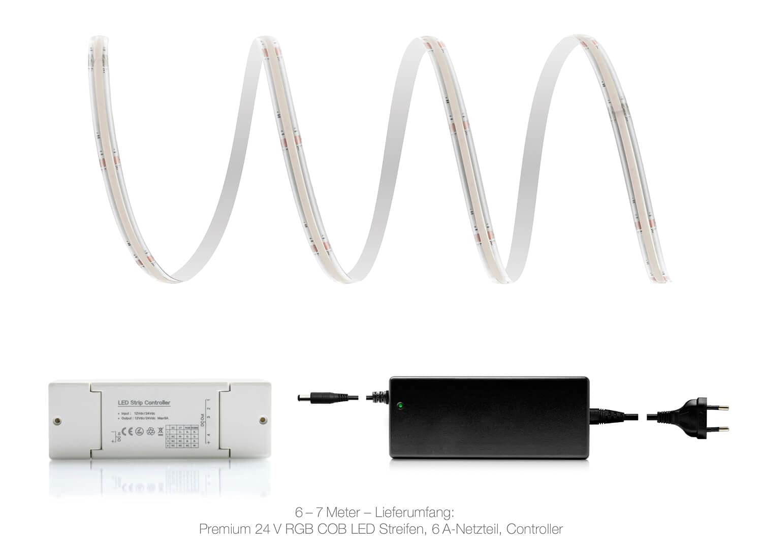 LED Universum Tira LED COB Smart Home Set RGB con controlador Zigbee & fuente de alimentación, filamento premium, 24 V, tiras LED IP65 multicolor (3 metros)