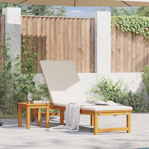 Genérico Tumbona Marrón 53 x 202 x 89cm Madera Maciza de Acacia,Mobiliario,Muebles de jardín,Asientos de Exterior,Tumbonas-4108107