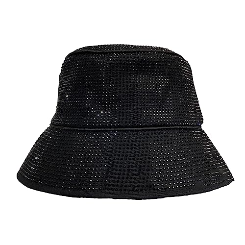 Chapeau seau strass brillant avec grand bord pour homme et femme de style