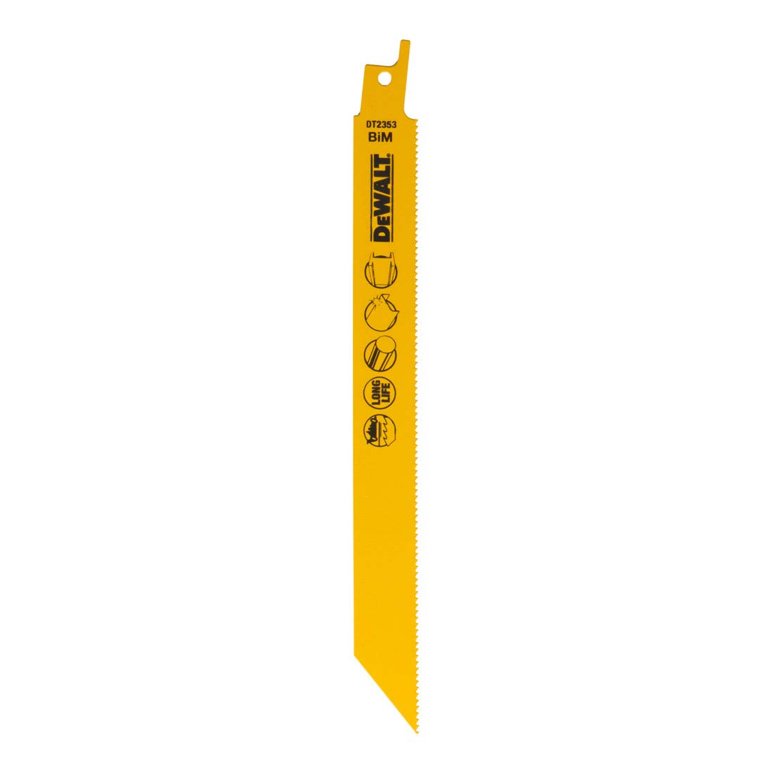 Lame pour scies sabre bimétal DEWALT DT2323-QZ 203 mm en lot de 100 pièces couleur argent
