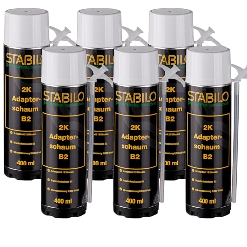 6x Montageschaum 2K B2 400ml | Apdaterschaum, Zargenschaum, Bauschaum, PU Schaum, Fensterschaum | 6 Stück 6x Montageschaum 2K B2 400ml | Apdaterschaum, Zargenschaum, Bauschaum, PU Schaum, Fensterschaum | 6 Stück