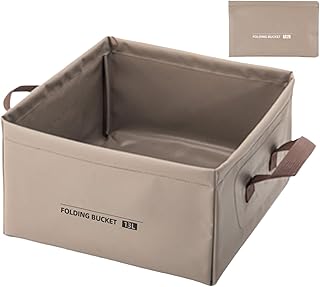 Cubo plegable – 13L Reutilizable Contenedor de agua – Cubo de pesca cuadrado multifuncional | Suministros de camping plegables para picnic, senderismo a la pesca de jardinería, lavado de coches