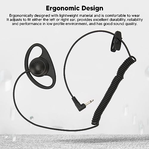 Universal 3.5mm Single Side Earphone, Ergonomic D Shape Ear Hook Earpiece with Coiling Design for Cell Phone MP3 MP4 Supermarket - Image 4