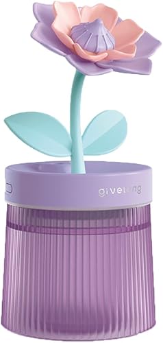 Humidificador para el hogar, 260 mlHumidificador de niebla fría, difusores de aceite esencial, lámpara de escritorio LED portátil 2 en 1,