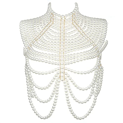 Chaîne de corps en perles pour mariage : châle de mariée de haute couture