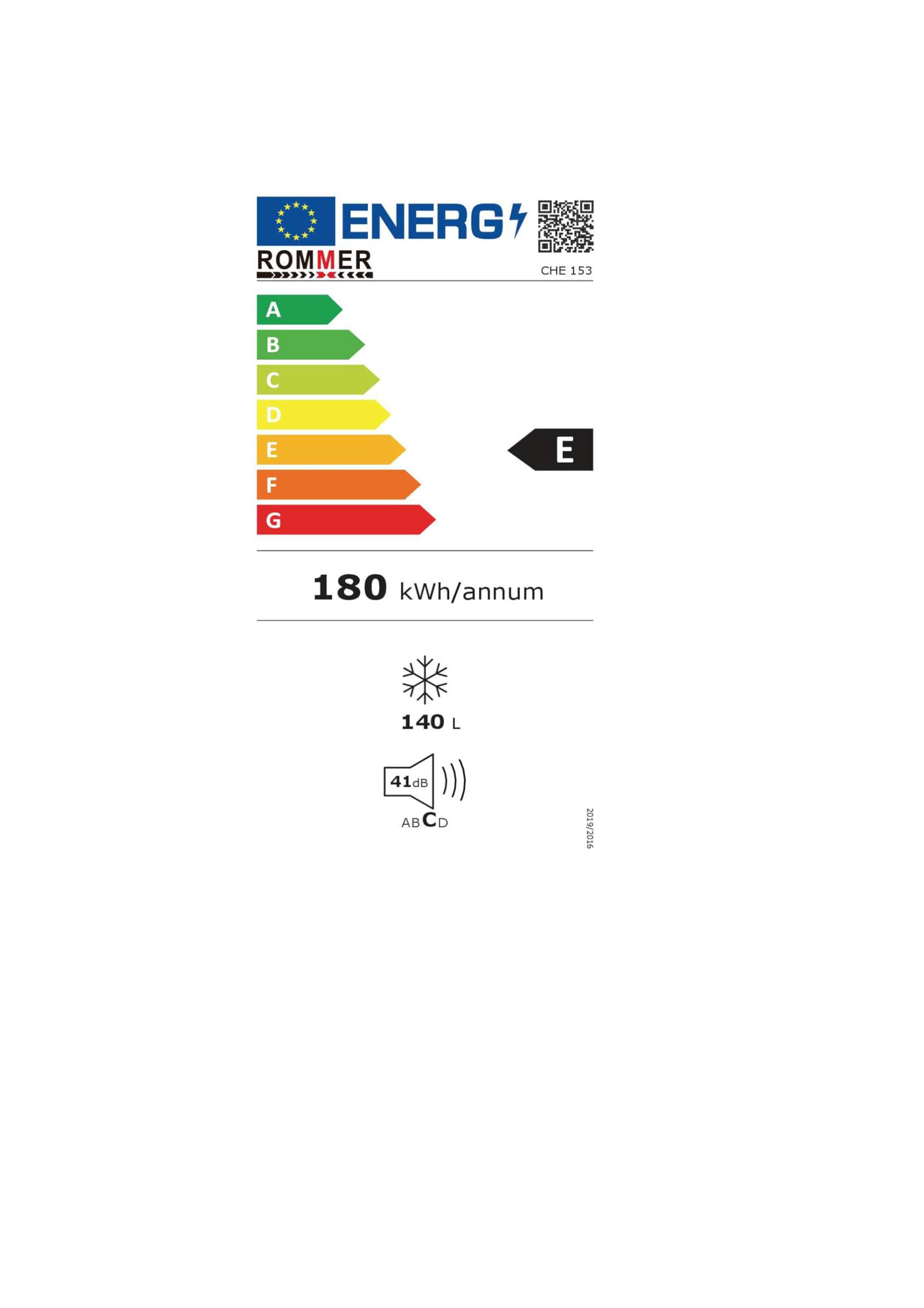 Congelador Horizontal Rommer CHE 153, Capacidad 140 Litros, Color Blanco